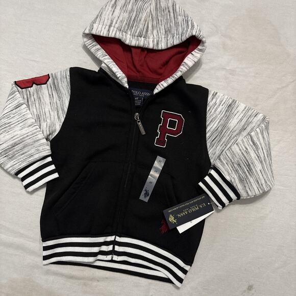 U.S Polo Assn Boys Hooded Jacket Size 3T/4T-Black - Picture 1 of 4